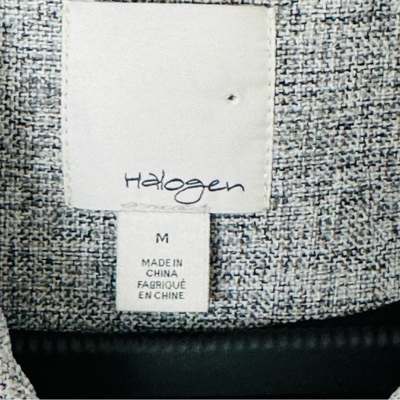 Halogen Bond Crosshatch Pleated Gray Swing Jacket Blazer Size Medium - Picture 5 of 10